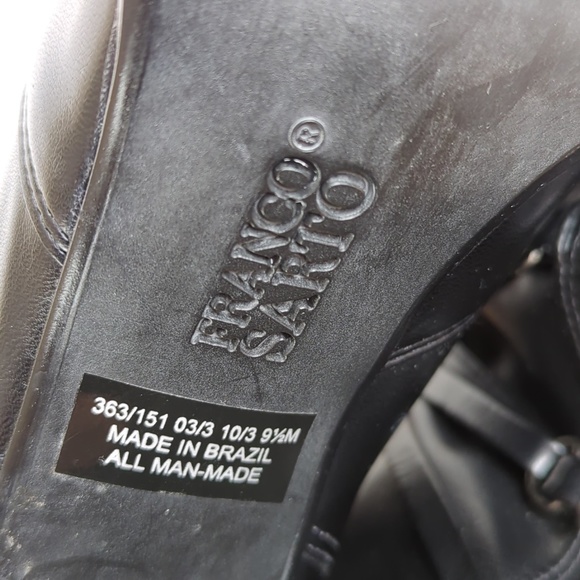 Franco Sarto Women’s Tall Black Shiny Faux Leather Back Lacing Pointed Boots - Picture 11 of 12